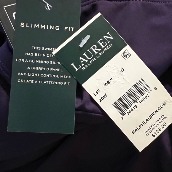 LAUREN RALPH LAUREN Women's Purple Straps Cutout One Piece Swimsuit - Picture 7 of 8